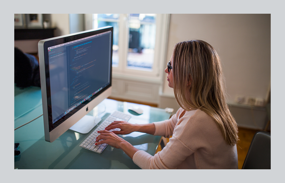 girl on the desk