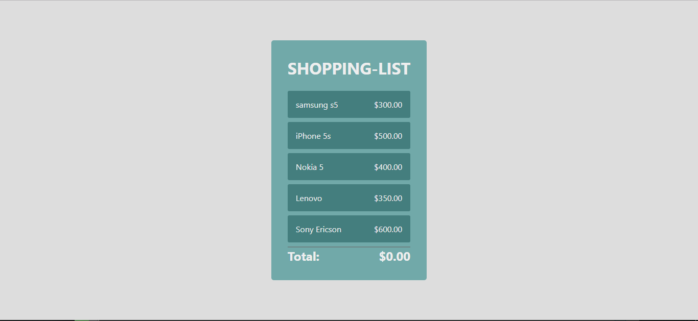 shopping-list with angular